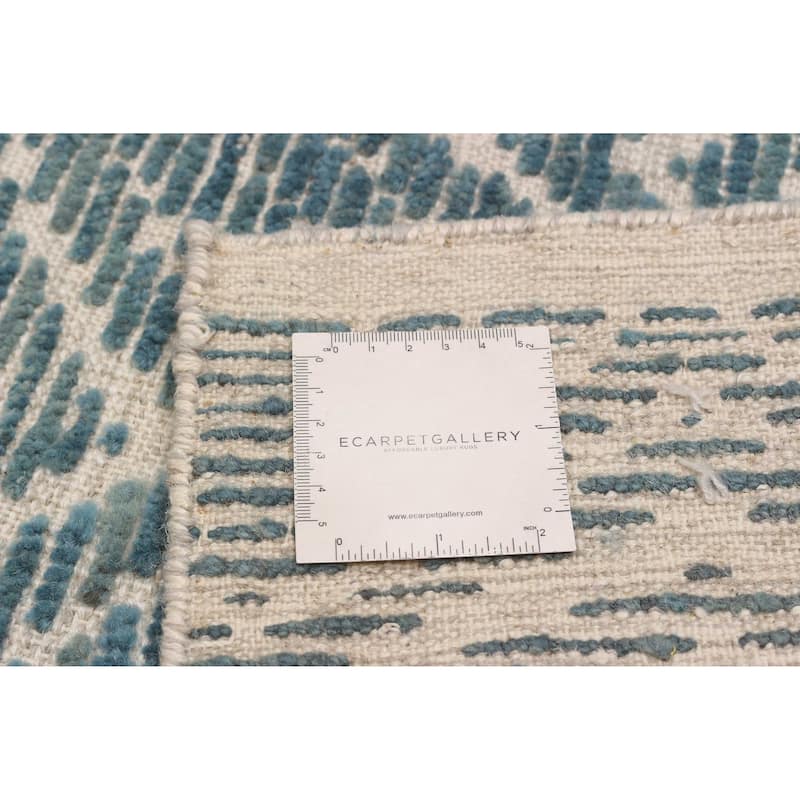ECARPETGALLERY Hand-knotted Tangier Turquoise Wool Rug - 6'1 x 9'4
