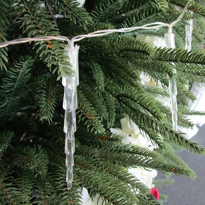 Set of 3 LED Icicle Christmas String Lights 42in - 42" L x 4.5" W x 1" DP
