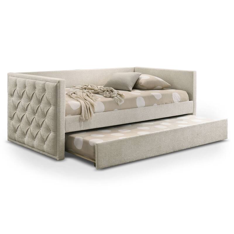 Furniture of America Kota Twin Upholstered Tufted Daybed with Trundle