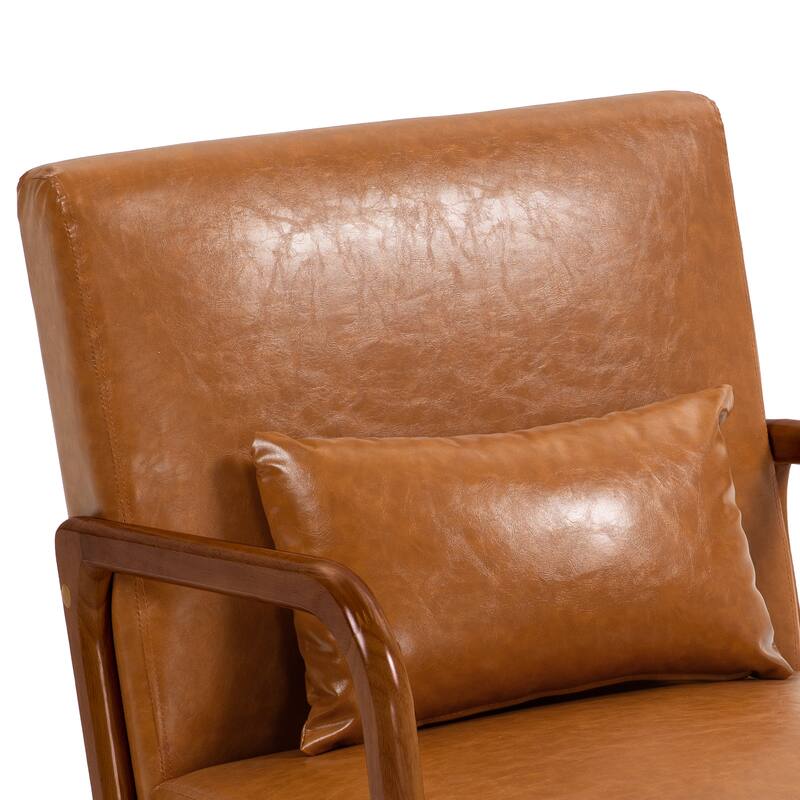 2 Set Mid Century ModernUpholstered Accent Chairs Armchair with Pillow