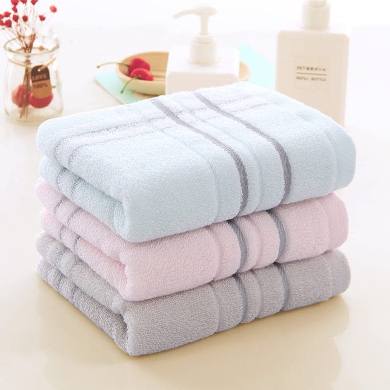 Striped Cotton Hand Towels for Bathroom, 13" x 29" Soft Absorbent Decorative Hand Towel Set