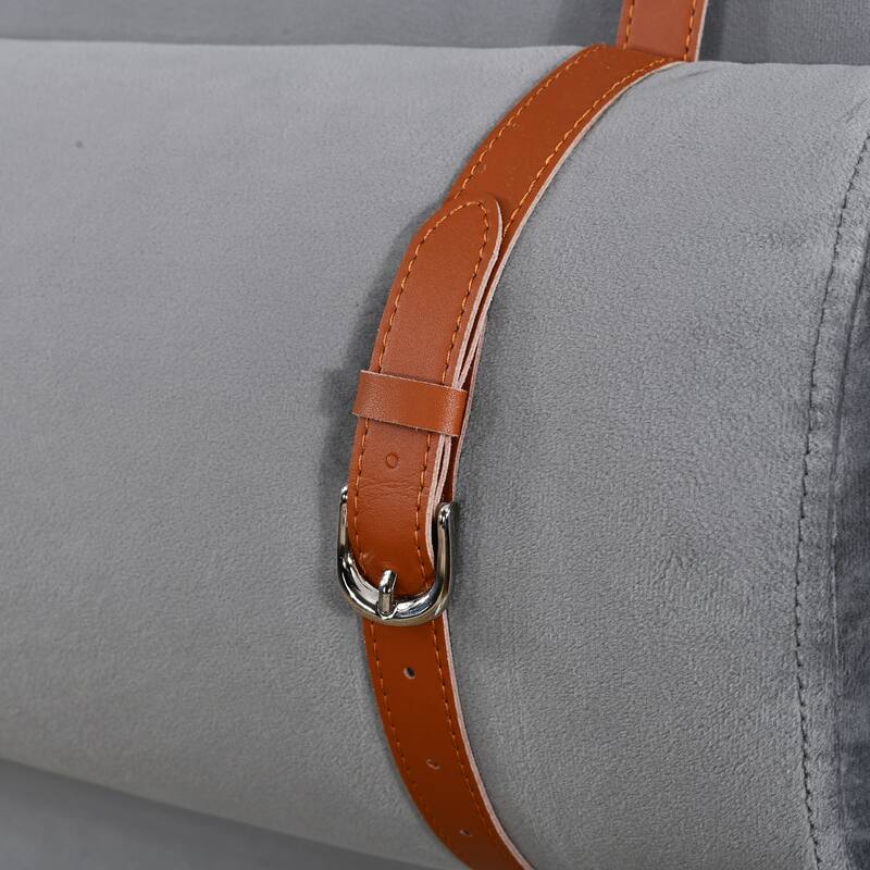 Velvet Upholstered Queen Bed with USB Charging Ports, Storage Shelves & Built-in Pillows