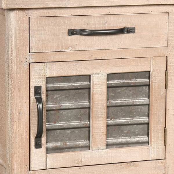 Shop Farmhouse Storage Accent Cabinet With Drawer And Metal Insert