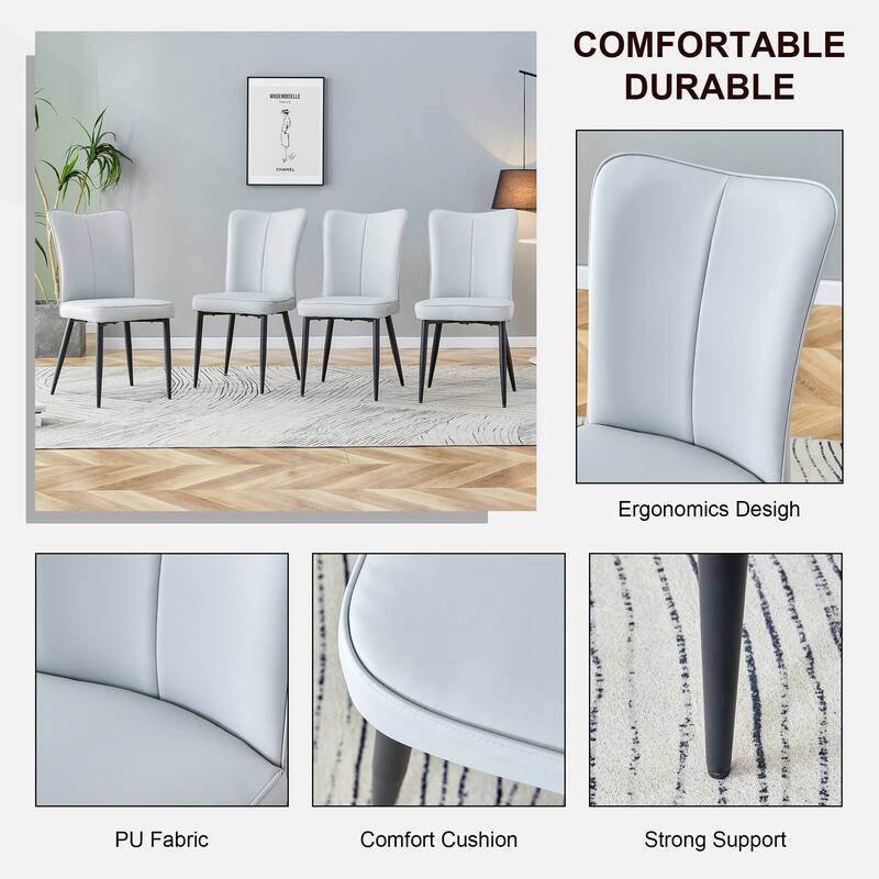 Modern Minimalist Dining Chairs with Comfortable Cushions and Stylish Metal Legs, Ideal for Various Rooms