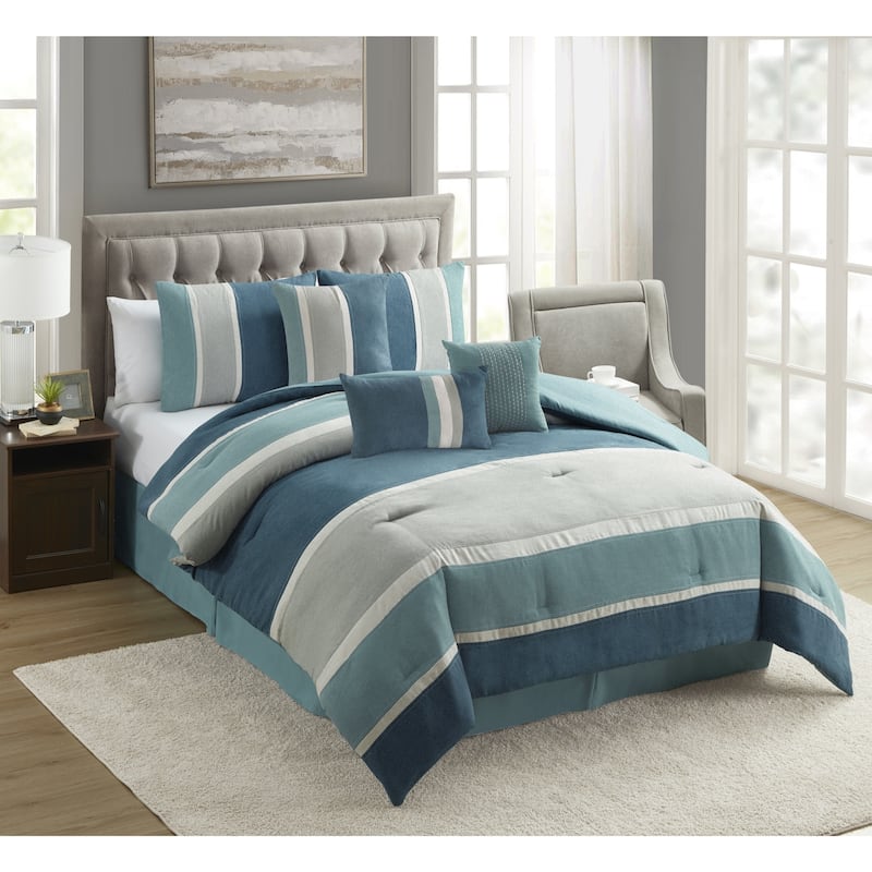Harvey 7 Piece Suede Comforter Set