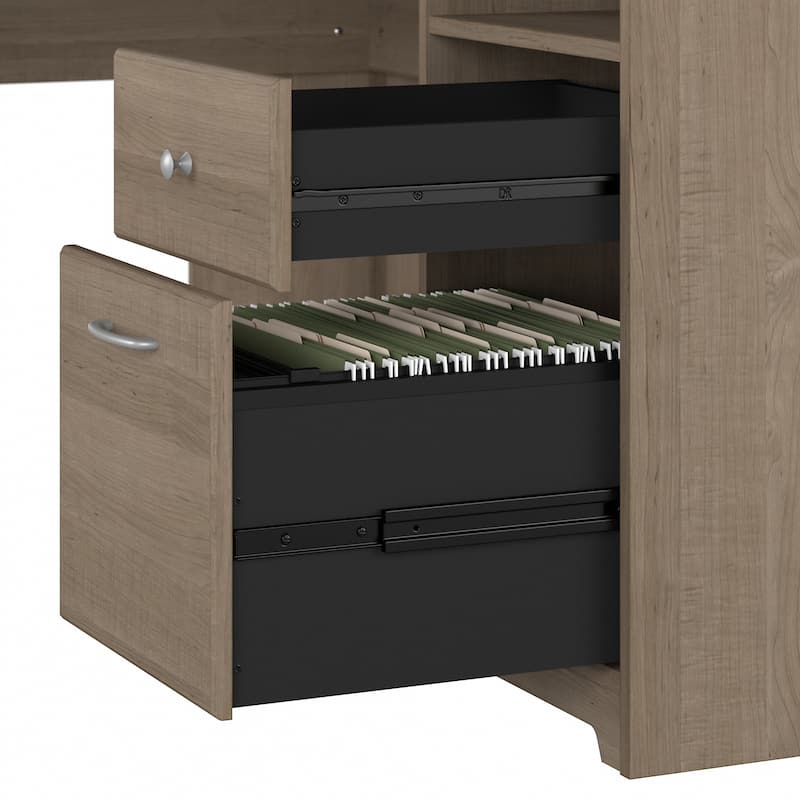 Cabot 60W L-Shaped Desk with Hutch and Storage by Bush Furniture