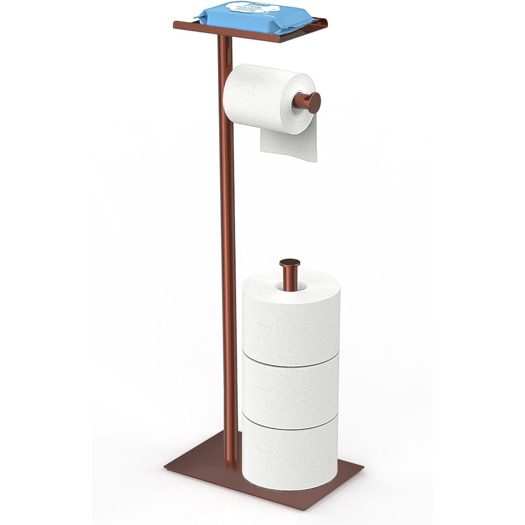 Bronze toilet paper mobile phone holder, freestanding paper towel roll storage rack, home furnishings