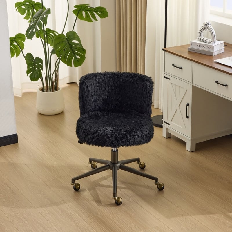 Plush Velvet Swivel Chair Antique Bronze Base With Wheels