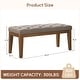 preview thumbnail 38 of 57, Button-Tufted Bench for End of Bed, Entryway Bench Beige/ Black/ Brown Solid Wood, Leather, Fabric 44-inch