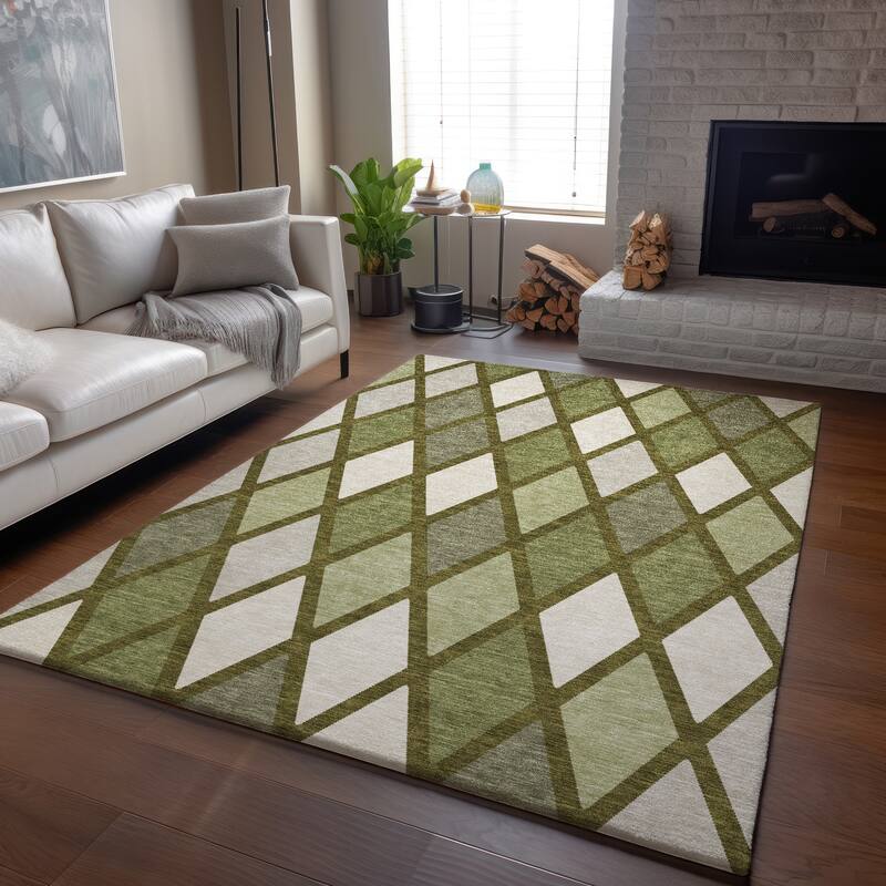 Premium Washable Super Soft Mosaic Diamonds Mayfield Rug