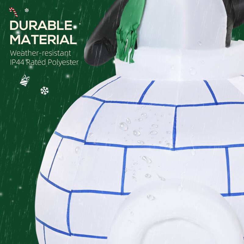 Multi-Color Polyester Inflatable Penguin and Igloo with LED Lights