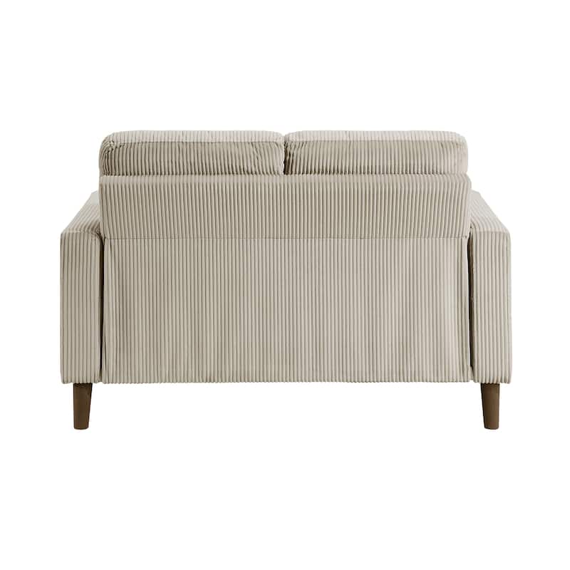 Caspian Corduroy 2-Piece Living Room Set - Wood Finish Exposed Feet
