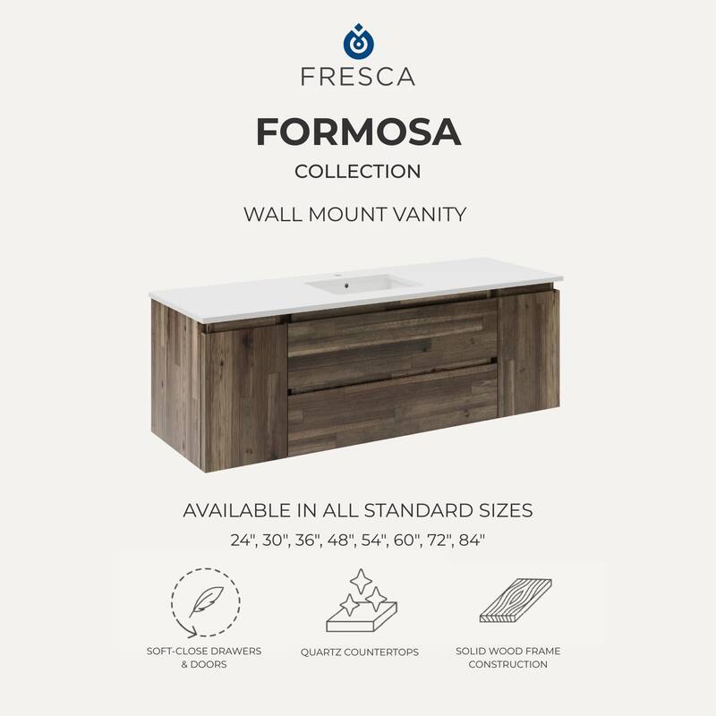 Fresca FCB3136-CWH-U Formosa 36" Wall Mounted Single Basin Vanity Set