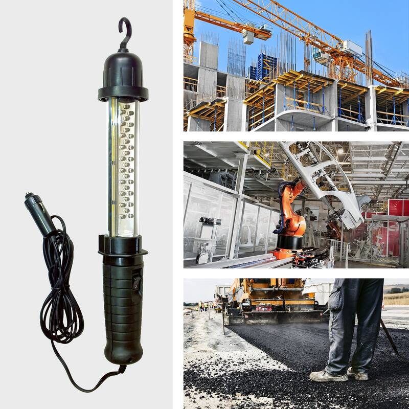 Koolatron 12V Portable Hanging LED Work Light w/ 10 Ft (3 m) Cord, Black, Handsfree Lantern