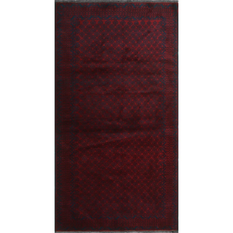 Vintage Distressed Jimena Red/Navy Rug - 3'6" x 6'8"