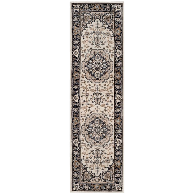 SAFAVIEH Lyndhurst Armida Traditional Oriental Rug - 2'3" x 8' Runner - Cream/Navy