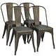preview thumbnail 5 of 21, Set of 4 Dining Side Chair Stackable Bistro Cafe Metal Stool GunBlack - See details Bronze