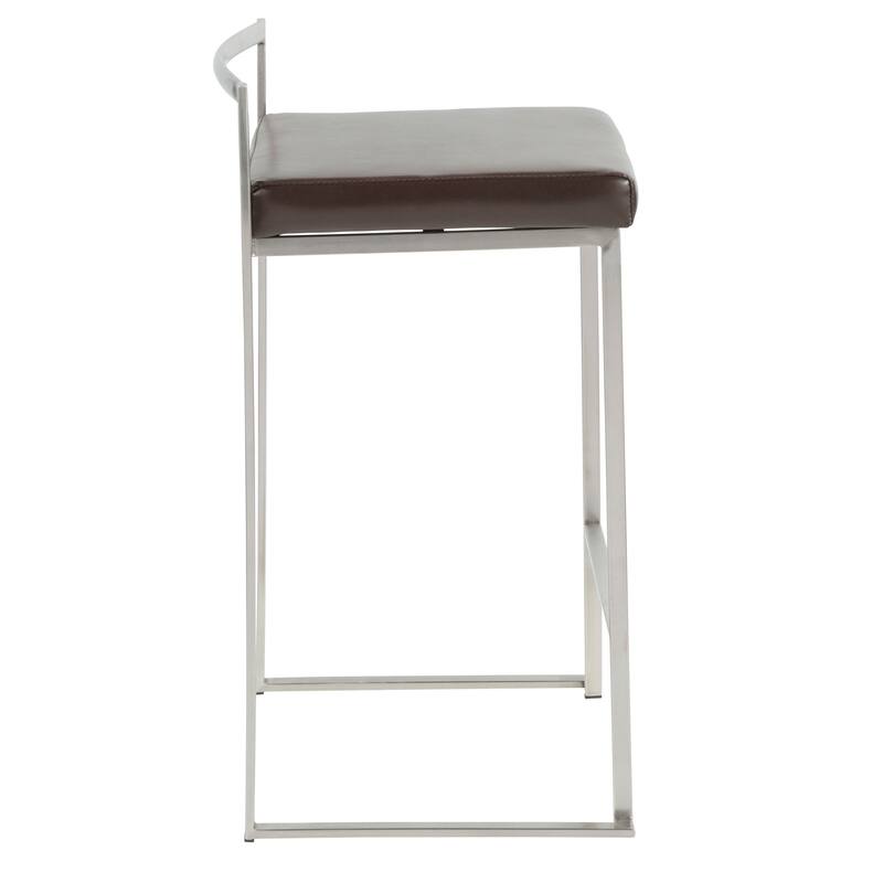 Silver Orchid Forrest Stainless Steel Stackable Fully Welded Counter Stool (Set of 3)
