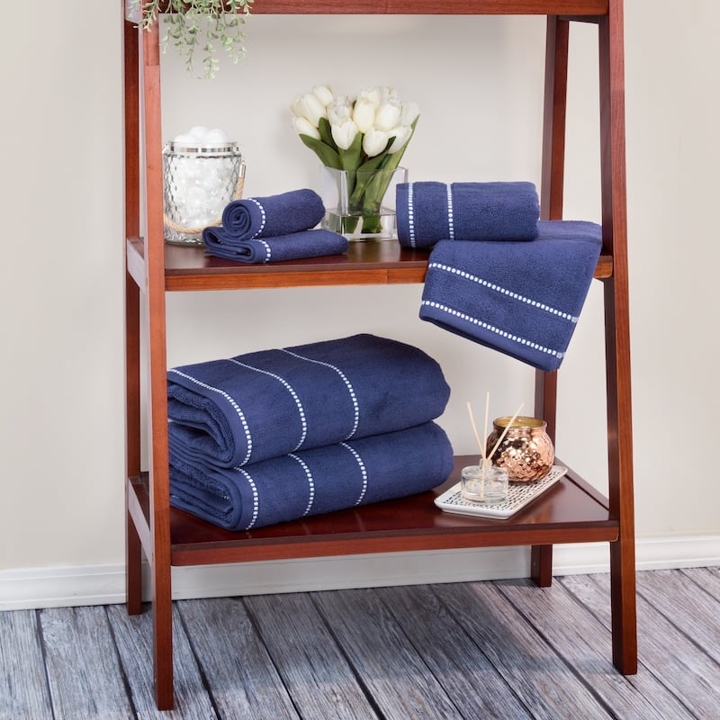 6PC Towel Set - Cotton Bathroom Accessories - Quick Dry Towels by Lavish Home