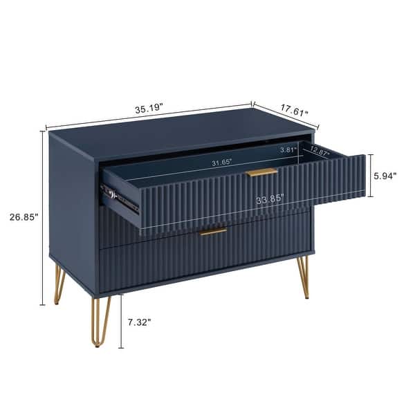 Manhattan Comfort2-Piece DUMBO Modern  5-Drawer Tall Dresser and DUMBO Modern 3-Drawer Standard Dresser in Olive Green