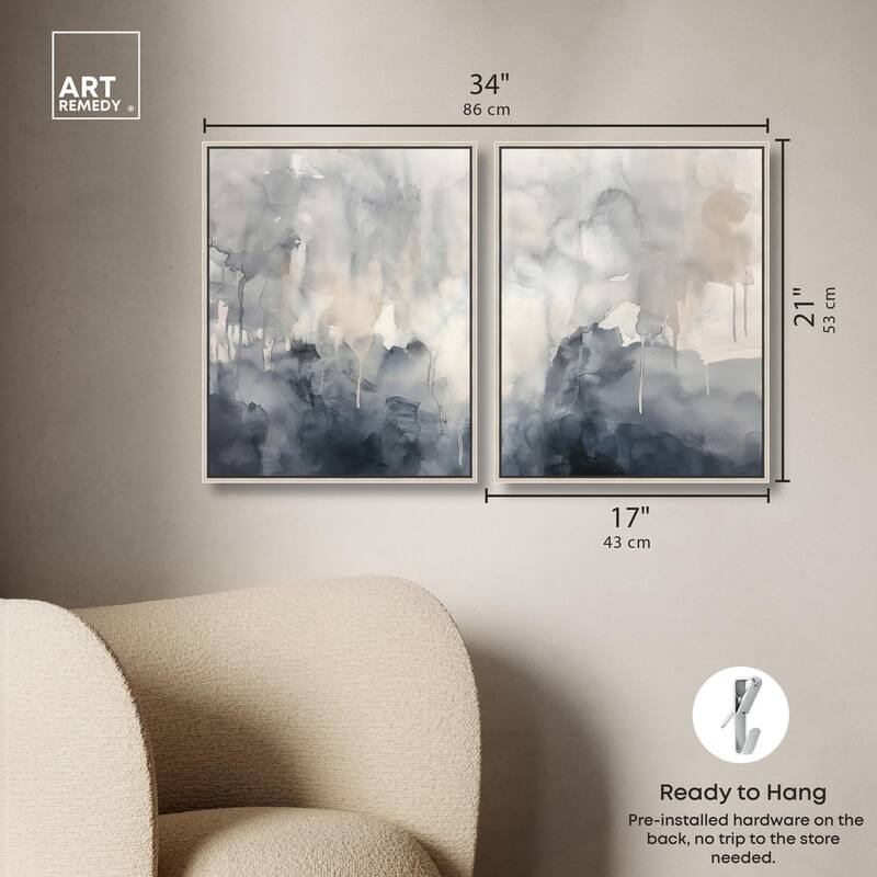 Muted Ocean Hues Canvas Set of 2 by Art Remedy