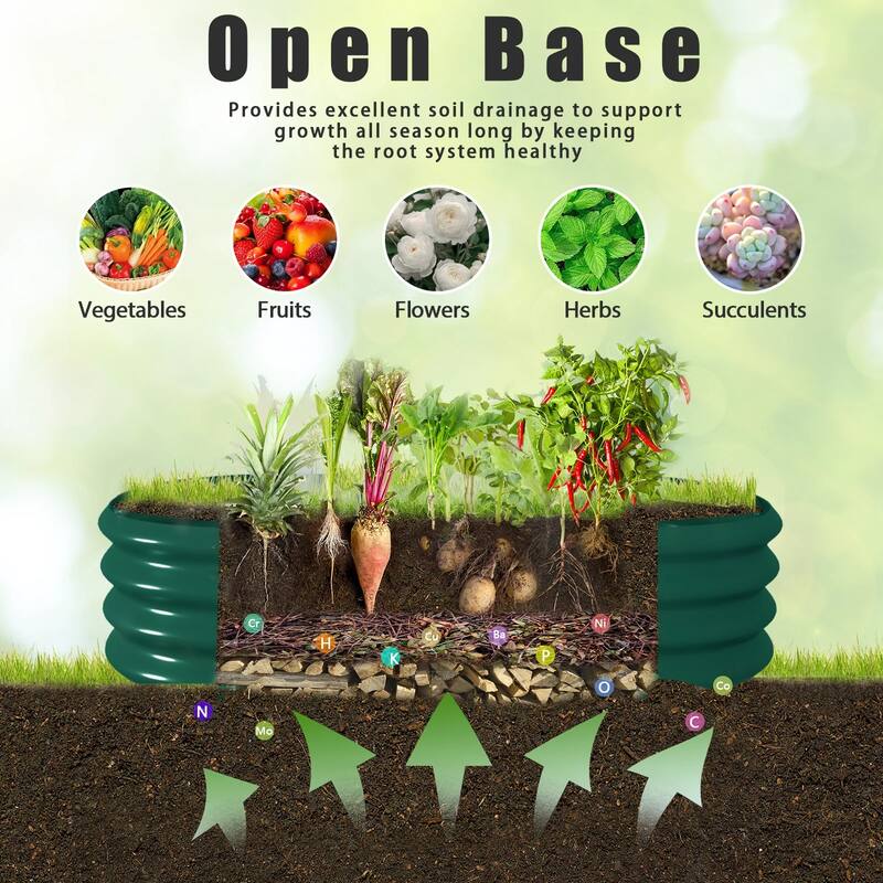 Outdoor 8 ft. x 3 ft. x 1.5 ft. Oval Galvanized Metal Raised Garden Bed - 8 ft. x 3 ft. x 1.5 ft.