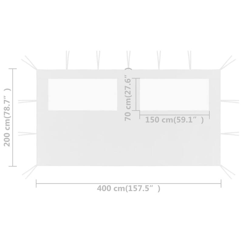 vidaXL Canopy Sidewall Patio Pavilion Panel Walls Gazebo Sidewall with Windows