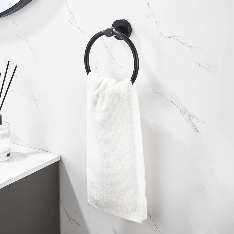 Towel Ring for Bathroom 1 Pack, Kitchen Bath Towel Holder Hangers Wall Mount Heavy Duty Storage Modern Hotel Towel Ring