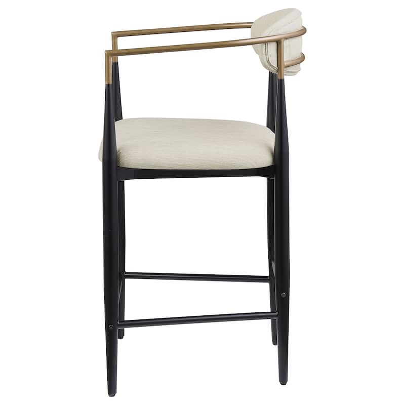 Tina Fabric Upholstered Metal Armrests Chairs (Set of 2)