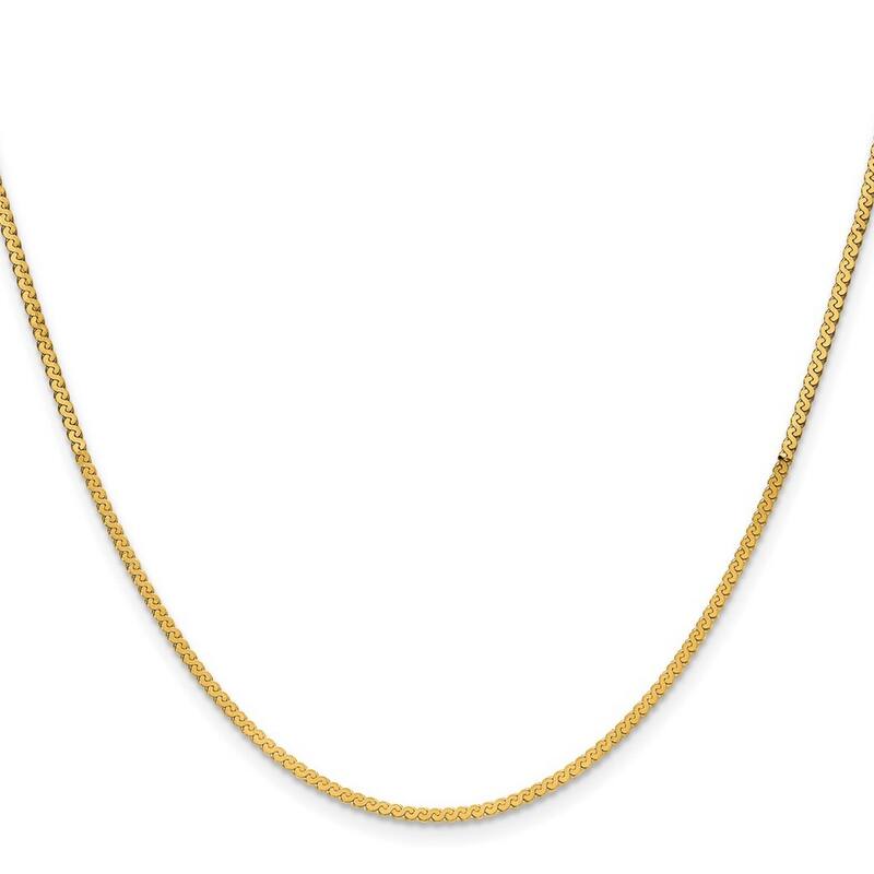 Curata 14k Yellow Gold 1.55mm Serpentina Chain Bracelet Options: 7" 8"
