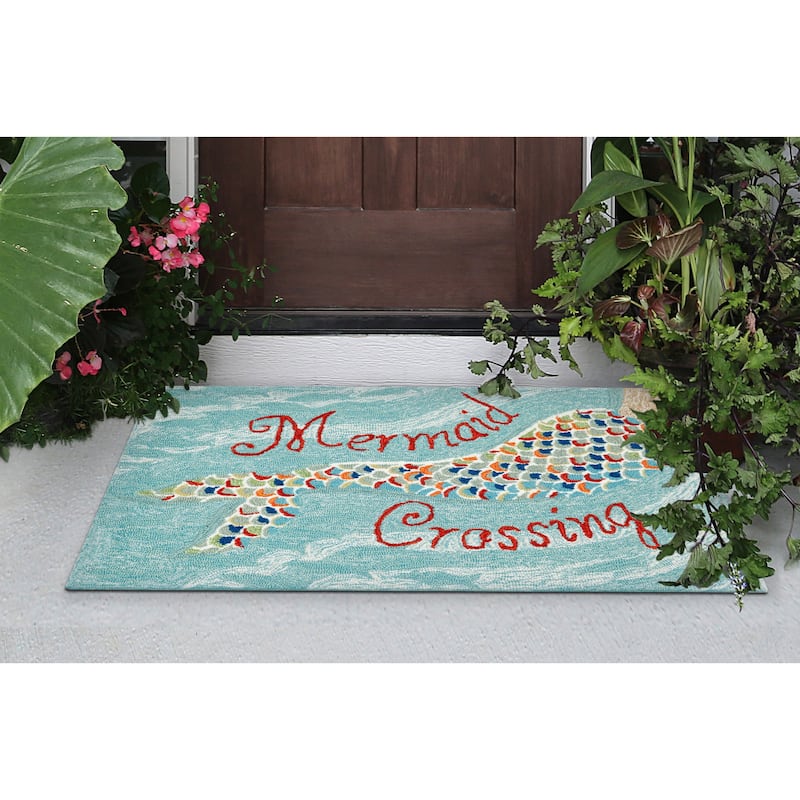 Liora Manne Frontporch Mermaid Crossing Indoor/Outdoor Rug - 2'6" x 4'