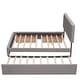 preview thumbnail 16 of 25, Queen Size Linen Upholstered Platform Bed w/ Trundle Wooden Bed Frame
