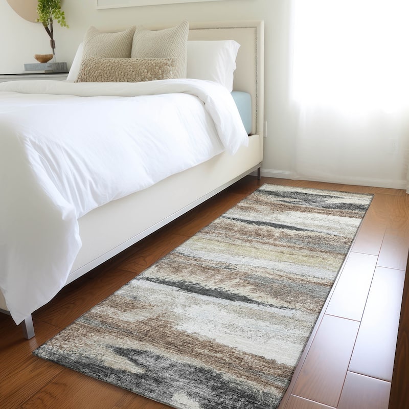 Premium Washable Super Soft Modern Casual Mayfield Rug - Taupe - 2'3" x 7'6"