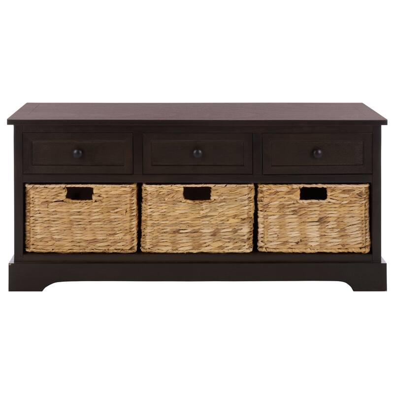 SAFAVIEH Ara Grey 3-Drawer Storage Unit - 42.1" x 15.4" x 19.7" - 42"W x 15"D x 20"H - Dark Chocolate