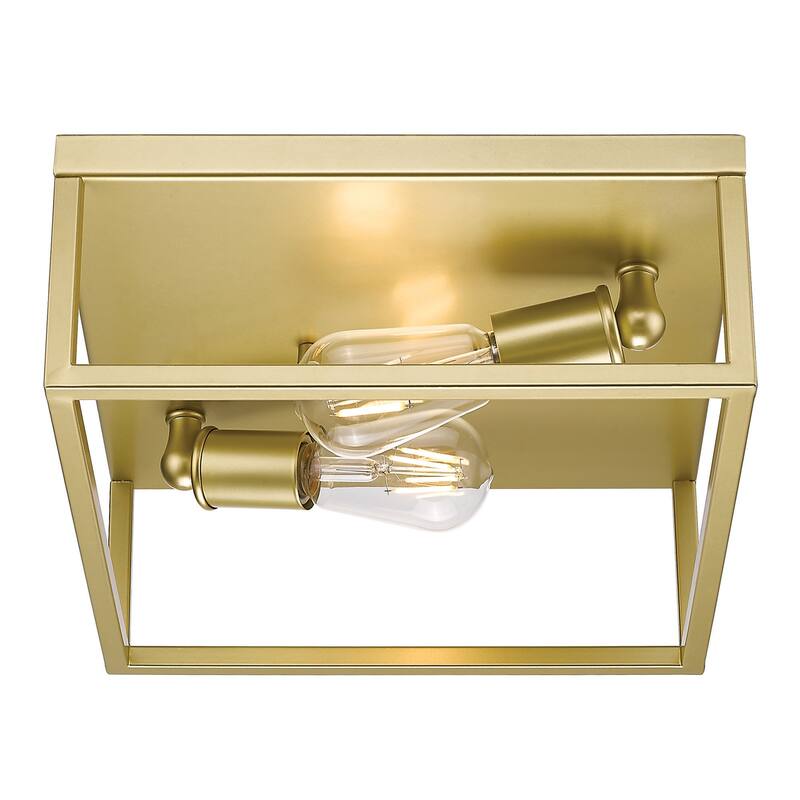 Golden Lighting Wesson 2-light Flush Mount in Olympic Gold - Olympic Gold
