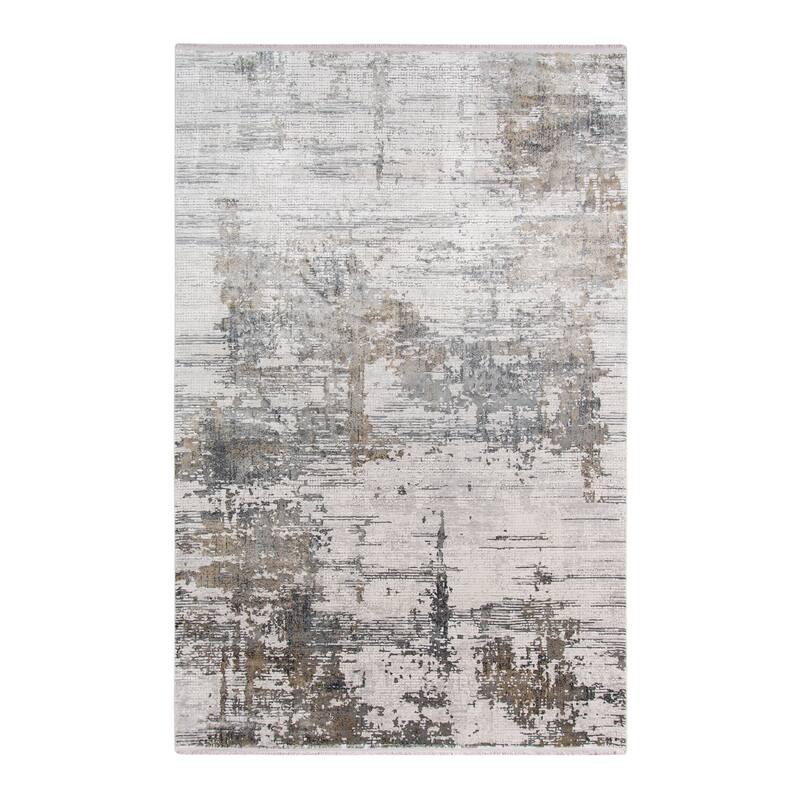 HomeRoots Abstract Contemporary Rectangle Area Rug