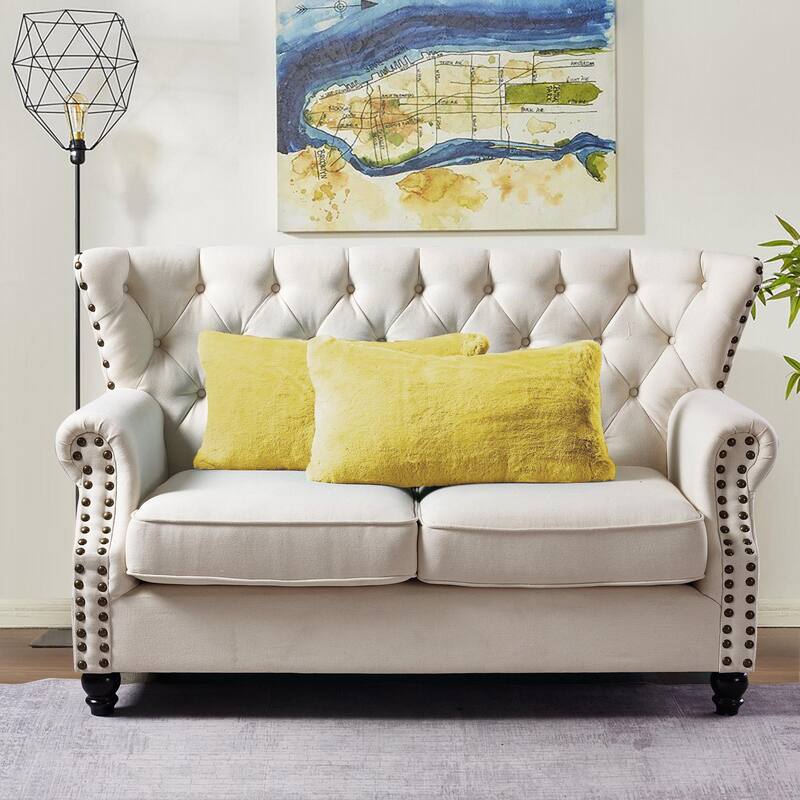 Serenta Heavy Fauxfur Pillow Shell 2 PC Set, NO INSERT - 14" x 26" - Sunshine Yellow