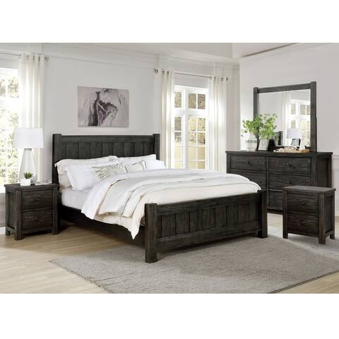 Furniture of America Babbin Rustic Dark Grey 5-piece Bedroom Set
