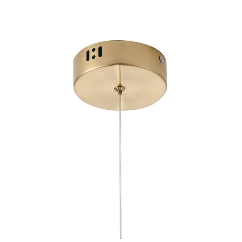 1-Light Gold LED Pendant With A White Acrylic Shade