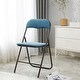 preview thumbnail 4 of 2, Idea Nuova Velvet Padded Folding Chair Navy