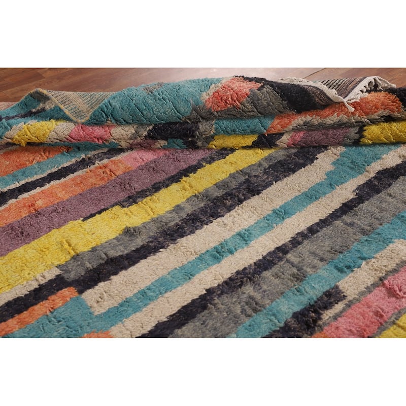 Multicolor Moroccan Oriental Area Rug Handmade Wool Carpet - 8'10" x 13'0"