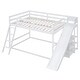 preview thumbnail 23 of 26, Full Over Full Bunk Bed with Slide & Ladder, Wood Floor Bunk Bed Frame w/Storage Shelves & Safety Guardrails for Kids Girls Boys