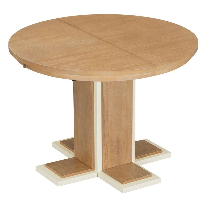 Vintage Oval Expandable Dining Table,Solid Wood Table for 6 in Kitchen