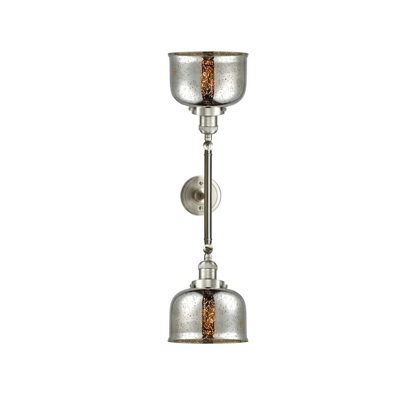 Innovations Lighting Large Bell 2 Light 23" Wide Bathroom Vanity Light - Brushed Satin Nickel / Silver Plated Mercury