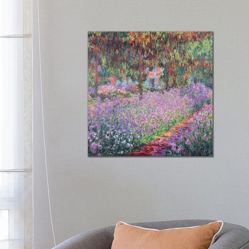 iCanvas "The Artist's Garden at Giverny, 1900 " by Claude Monet Canvas Print - 26x26x1.5