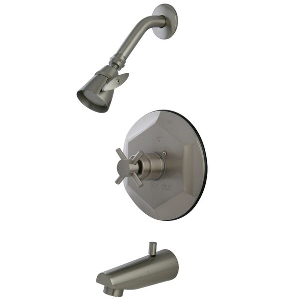 Kingston Brass KB463.DX Concord Tub and Shower Trim Package with 1.8 GPM Single Function Shower Head - Brushed Nickel
