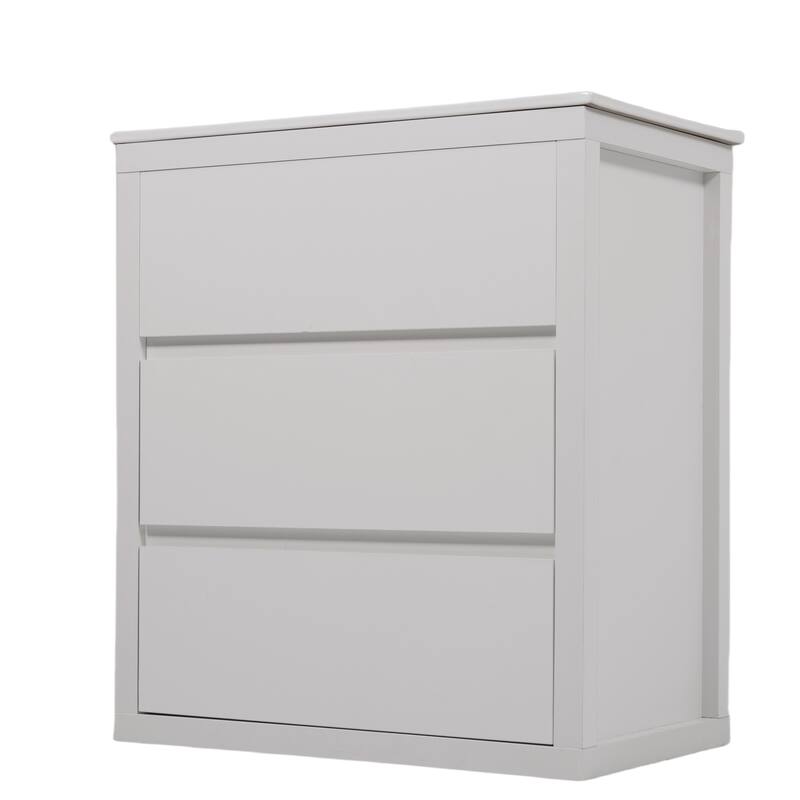 30"Bathroom Vanity with Ceramic Sink and 2 Drawers, Freestanding Vanity with Smooth Drawer Slides & Waterproof Finish - White
