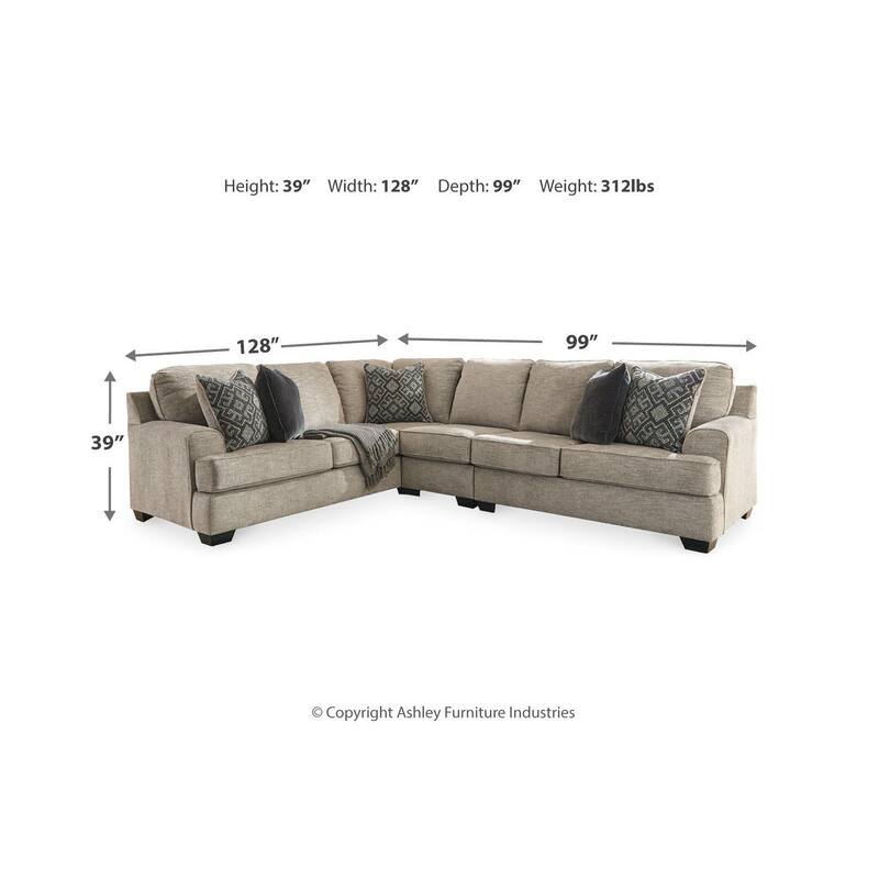 Signature Design by Ashley Bovarian Beige and Grey 3-Piece Sectional Sofa