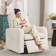 preview thumbnail 26 of 40, Swivel Manual Recliner Chair Teddy Fabric Nursery Glider Rocking Recliner Set of 2