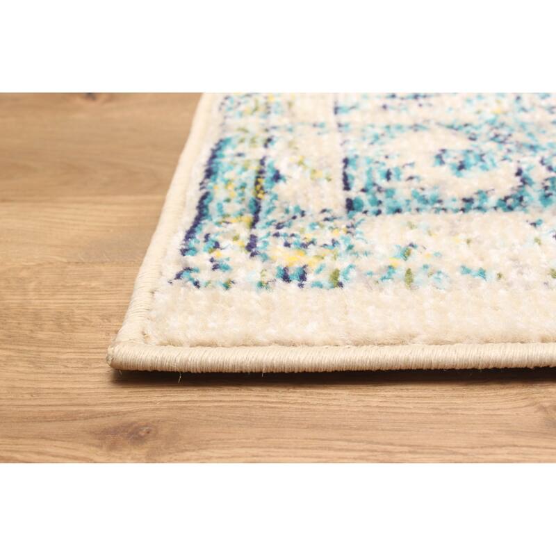 ECARPETGALLERY Machine Made Daria Blue Area Rug